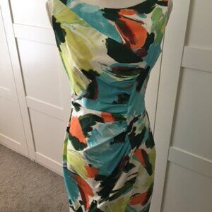 Sleeveless blue multicolor dress